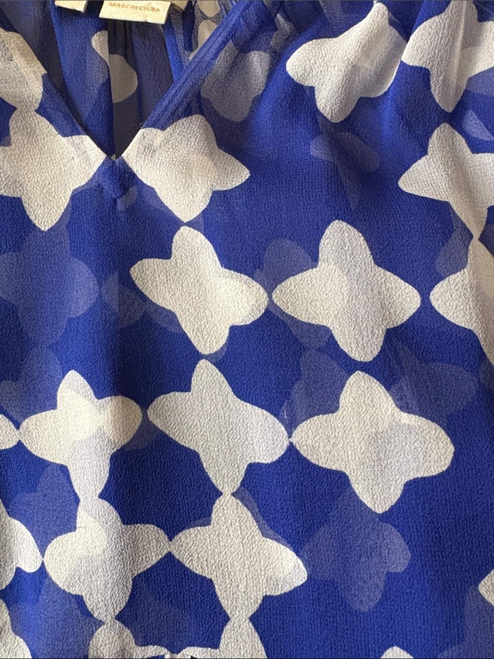kate spade Sheer Silk Printed Peplum Blouse - Picture 12 of 14